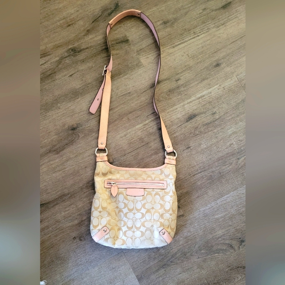 Coach Shoulder Bag Signature Sacoche Pink